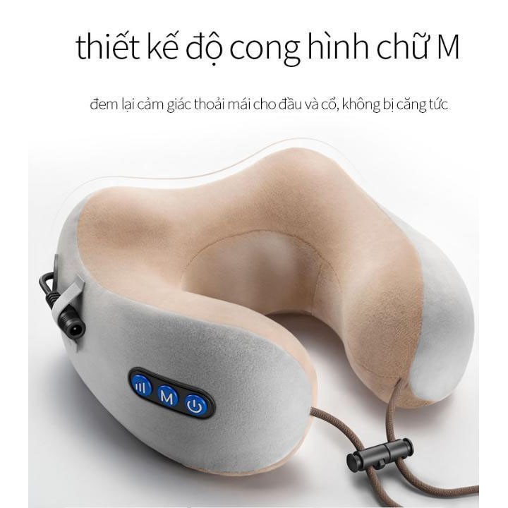 [GỐI TRỊ LIỆU CỔ]Gối massage vòng cổ kèm pin cao cấp - hỗ trợ điều trị thoái hóa cổ.