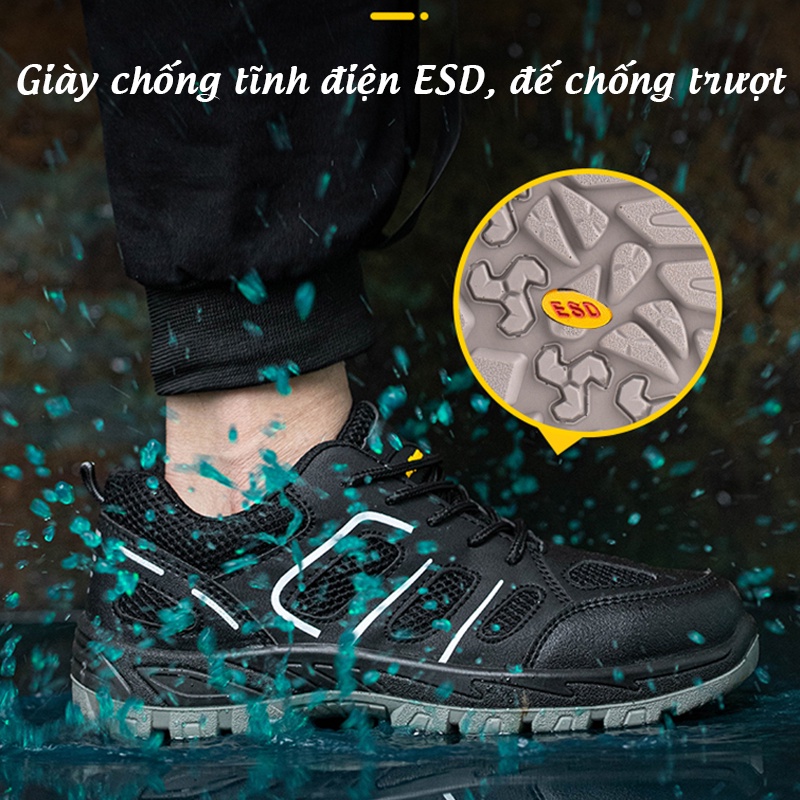 Giày Bảo Hộ Chống Tĩnh Điện ESD (Mã 286) Mũi Thép Chống Đập, Chống Đâm Xuyên, Thoáng Khí, Nhẹ