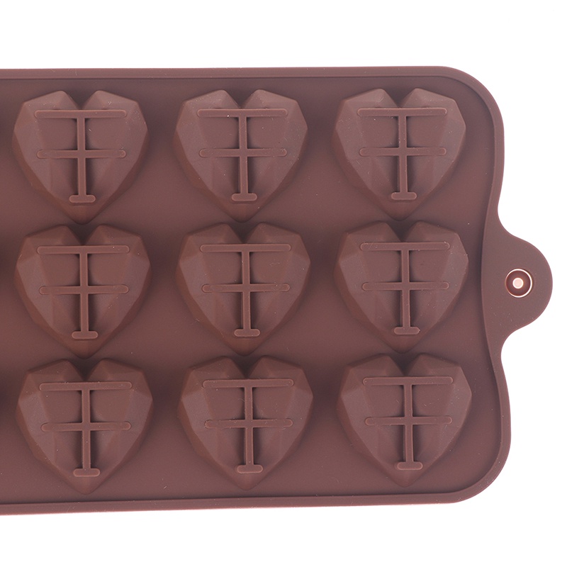 Khuôn Silicone 15 Ô Hình Trái Tim Làm Kẹo / Sô Cô La