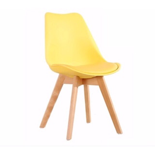 Ghế eames chân gỗ lót đệm ghế ăn cafe
