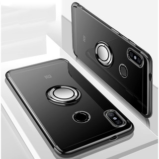 For Xiaomi Redmi Note 5 Ring Stand Plating Clear Cover