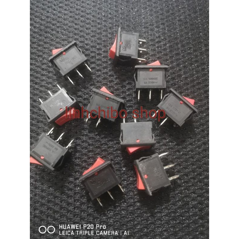 Combo 10 công tắc đỏ bập bênh 3 chân