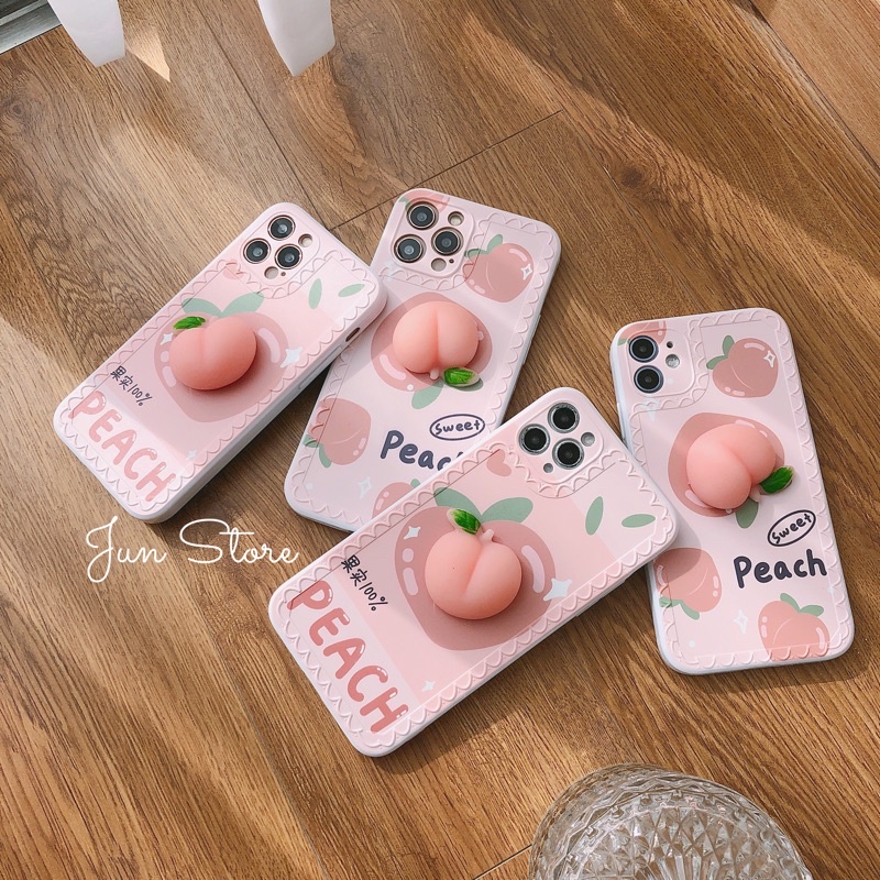 Ốp lưng Iphone silicon quả đào mochi mềm
