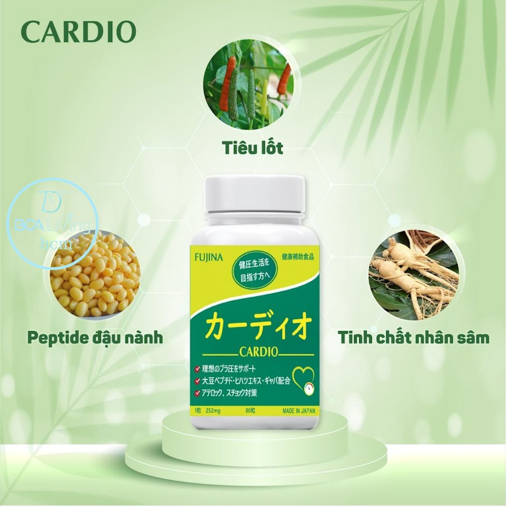 Viên hạ huyết áp Cardio nhật bản Hỗ trợ hạ huyết áp, kiểm soát chỉ số huyết áp ngăn ngừa xơ vữa động mạch.