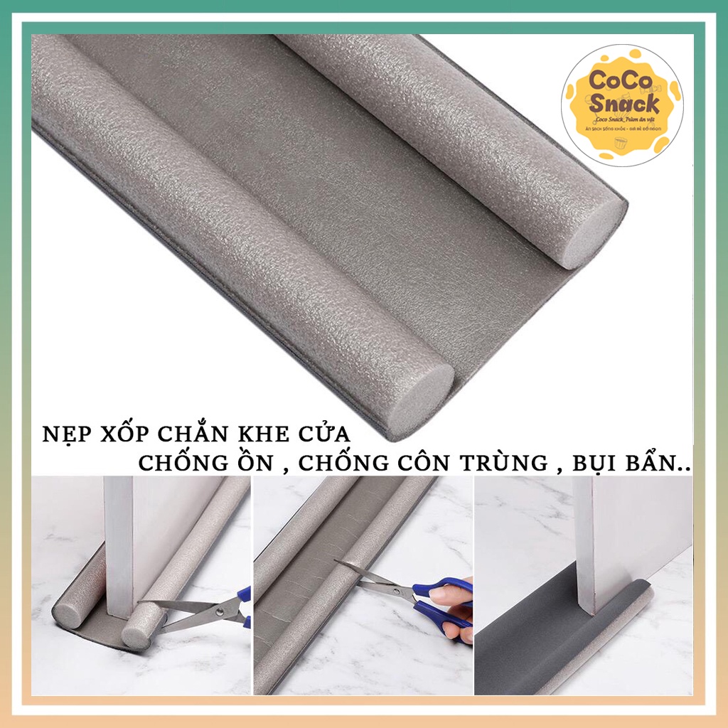 Thanh xốp chặn khe cửa, Nẹp xốp bịt đáy cửa cách nhiệt, bụi, côn trùng -Thanh chắn khe hở cửa chống thoát hơi máy lạnh