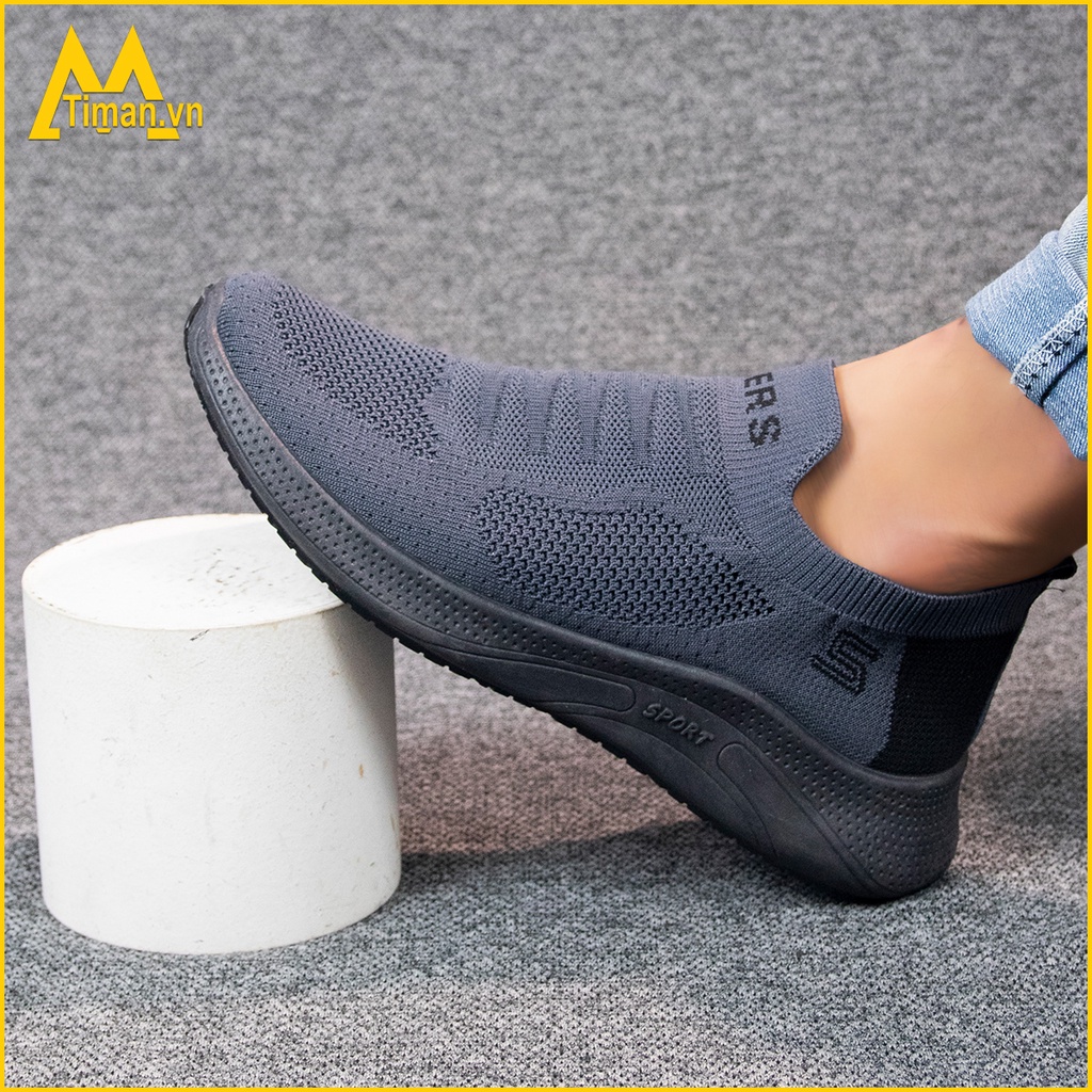 Giày lười nam chất liệu vải đẹp cao cấp phong cách thể thao bảo hành 1 năm GV01 TIMAN