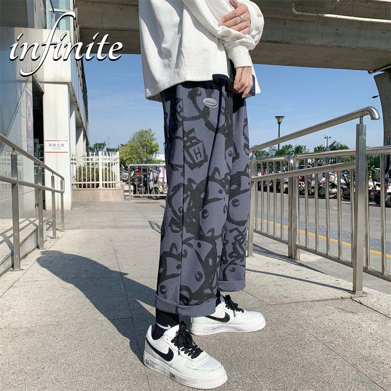 Quần ống rộng In Họa Tiết Hoạt Hình Phong Cách Hàn Quốc Thời Trang Cho Nam