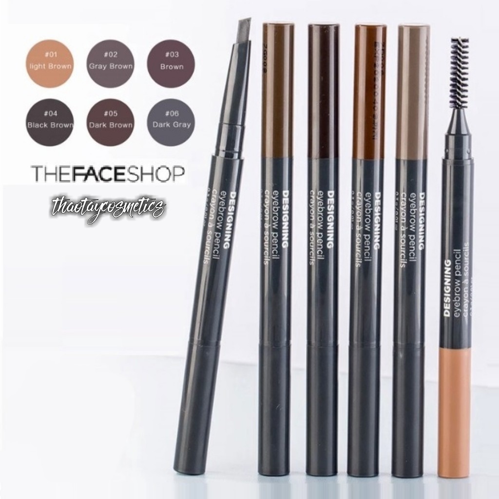[Auth] Chì kẻ mày 2 đầu The Face Shop Designing Eyebrow Pencil