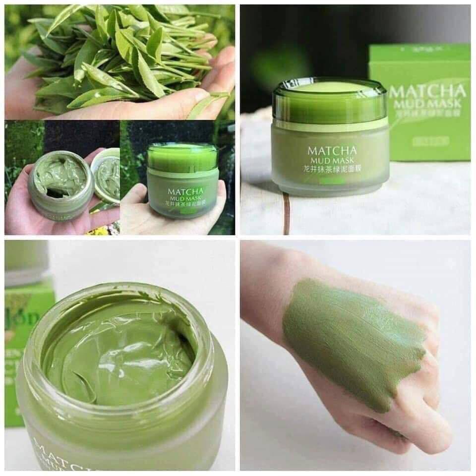 Mặt Nạ Bùn Trà Xanh Laikou Matcha Mud Mask Mờ Thâm Mụn, Trắng Da, Dưỡng Ẩm 85Gr