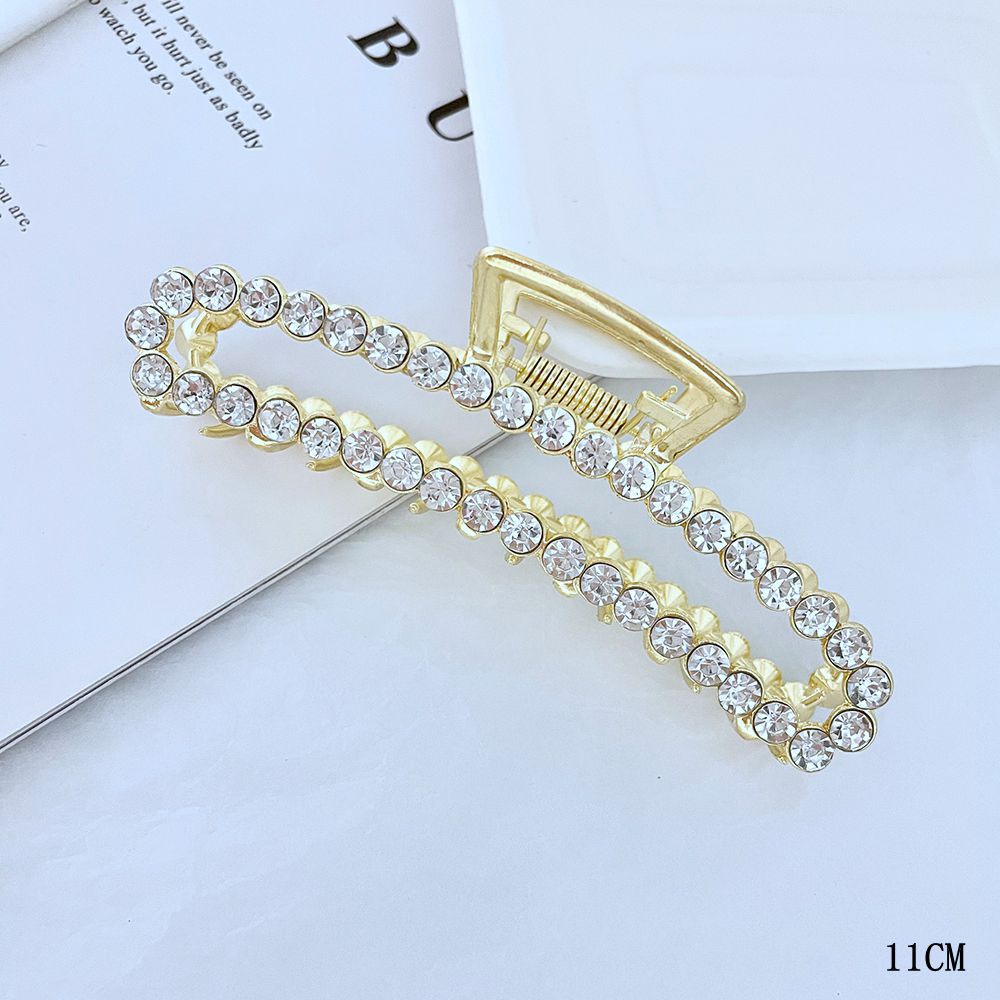 Kẹp tóc Hàn Quốc đính đá sang chảnh A6023 Kẹp càng cua kim loại cỡ lớn
