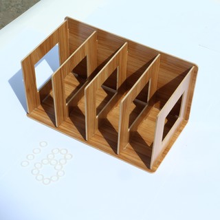 Khay Gỗ Vuông 4 Ngăn Dụng Cụ Lưu Trữ Giấy Tờ KS-118