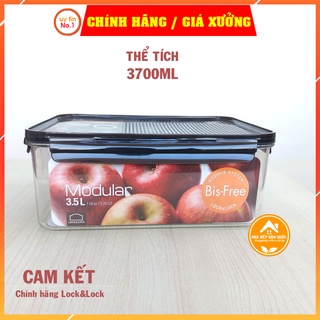 [ Thanh lý ] Hộp nhựa đựng thực phẩm, hộp đựng thức ăn Lock and Lock Bisfree Modular LBF407 3500ml - màu nâu