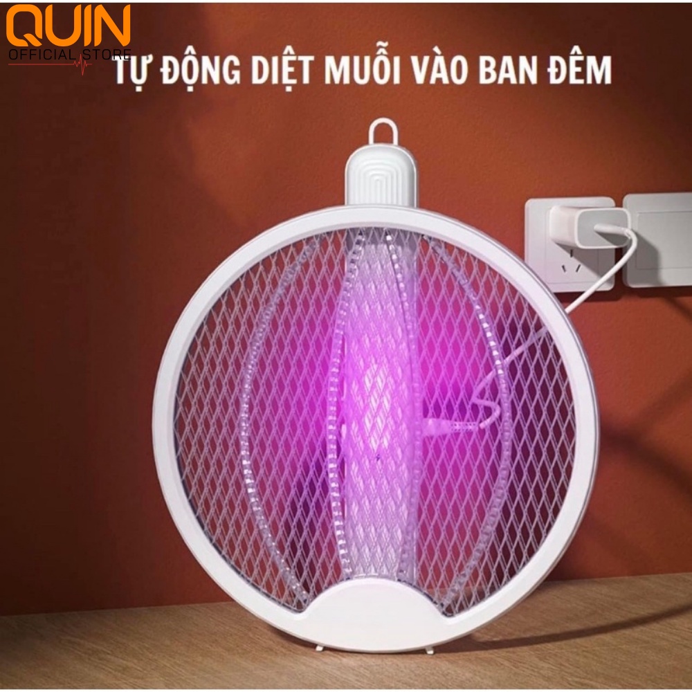 Vợt Muỗi Thông Minh Gấp Gọn  Kiêm Đèn Bắt Muỗi Tự Động Gấp Gọn 2 Trong 1 Ban Đêm