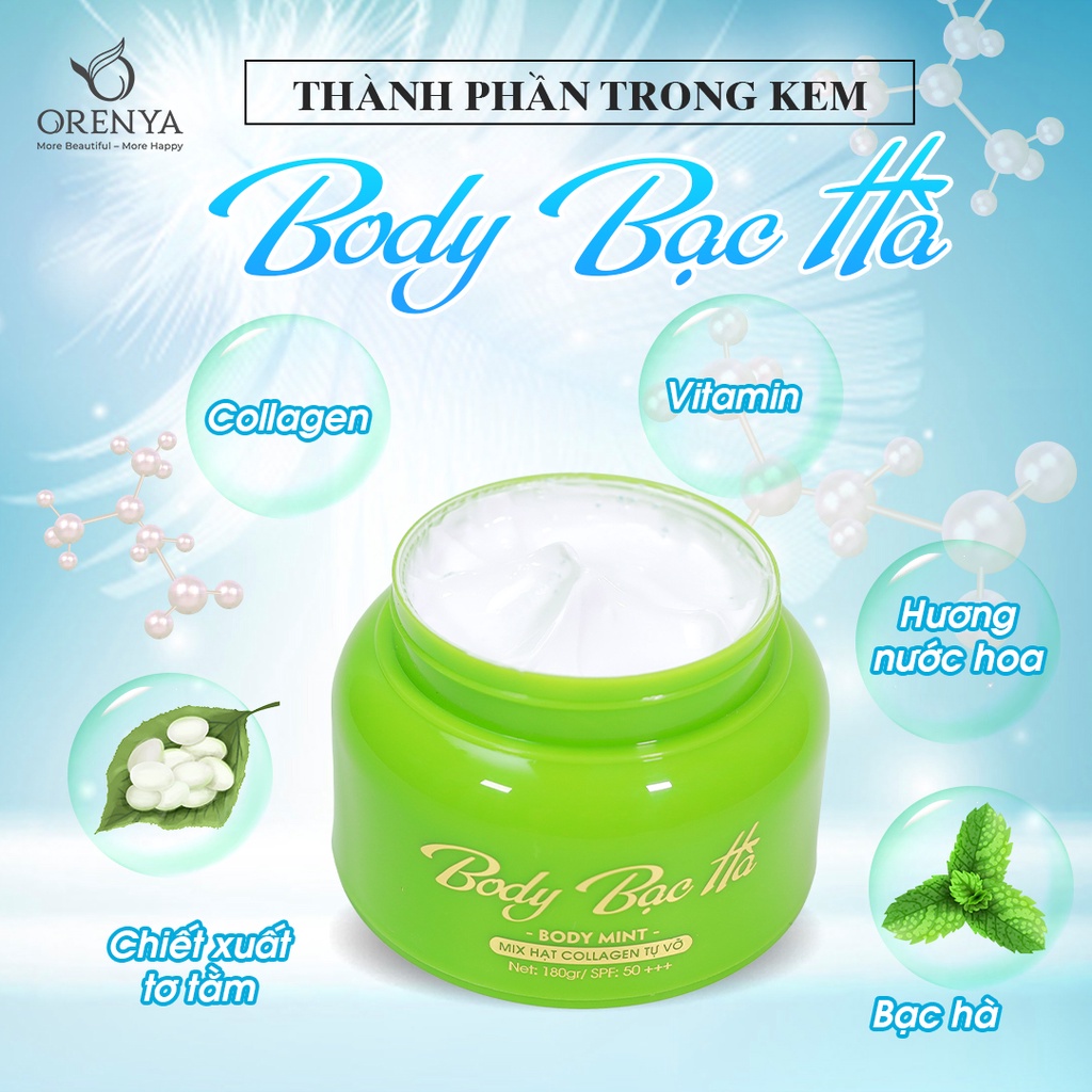 Kem Body Bạc Hà  - Body Mint Dưỡng Trắng da, thấm nhanh, không bết dít