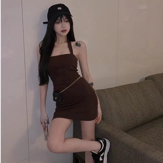 WANG JIAO ZHAN Váy hở lưng sexy thời trang mới