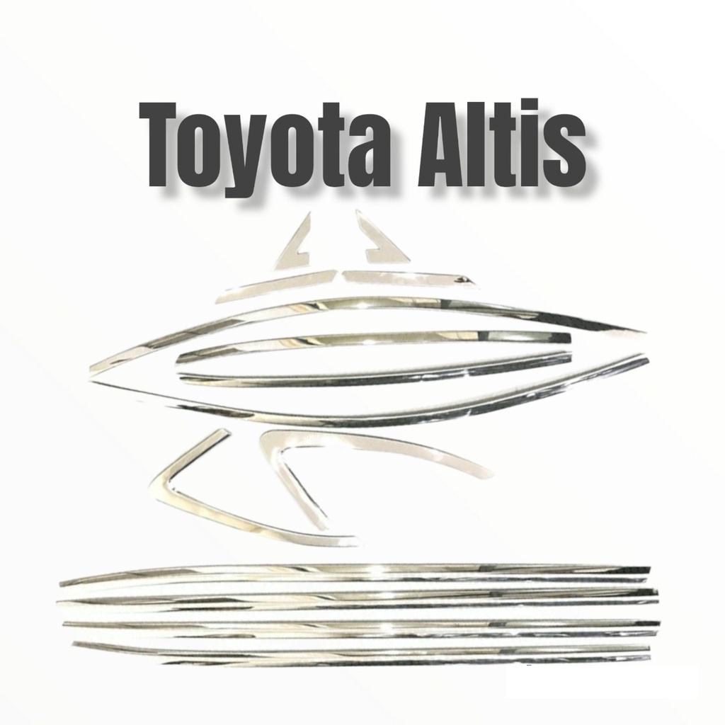 Nẹp Chân Kinh, Viền Cong Kính Inox Cho Xe Toyota Altis 2014 đến 2020 Chất liệu inox cao cấp