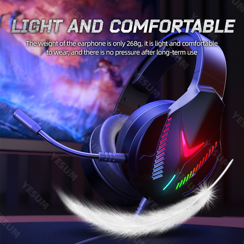 Tai Nghe Chơi Game Pubg Nhiều Màu Sắc H600 Có Đèn Rgb + Mic 3.5 mm Cho Ps4 Pc Laptop Tablet