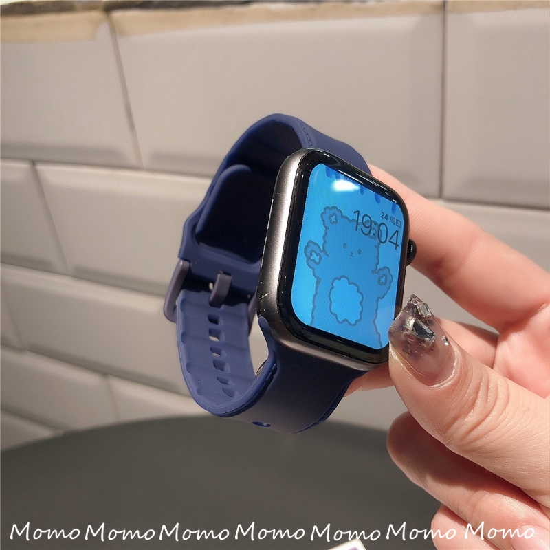 Dây Đeo Thay Thế Bằng Silicone Cao Su Cho Đồng Hồ Smart Watch Series 7 6 5 4 3 2 1 SE 41mm 45mm 44mm 38mm 42mm 40mm