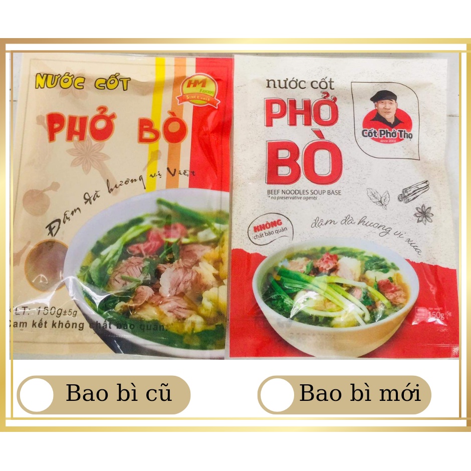 Combo 4 gói Nước Cốt Phở Bò, Phở Gà Chính Hãng Chuẩn Hương Vị Hà Thành