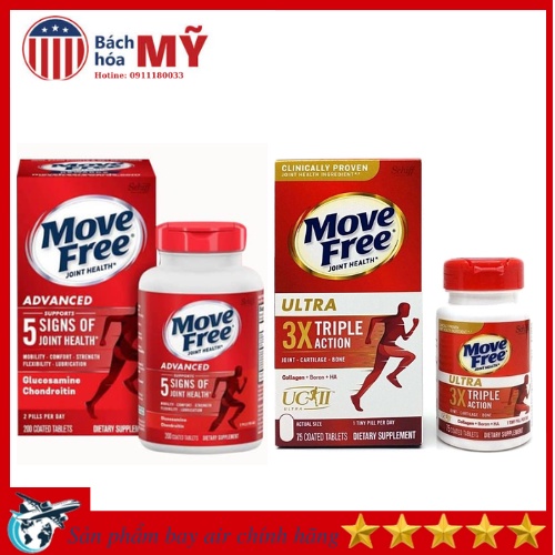 Viên uống hỗ trợ xương move free 200 viên, 80 viên ,Move free Advance viên uống hỗ trợ xương khớp
