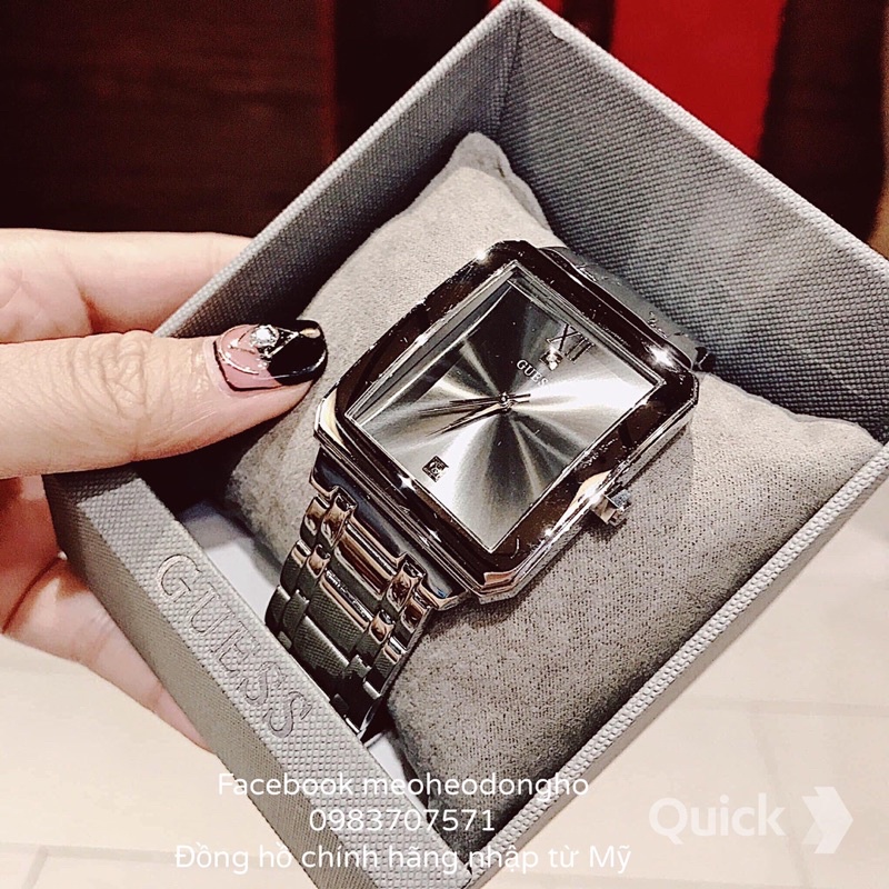 ĐỒNG HỒ NAM GUESS Men's SQUARE - BLACK DIAL