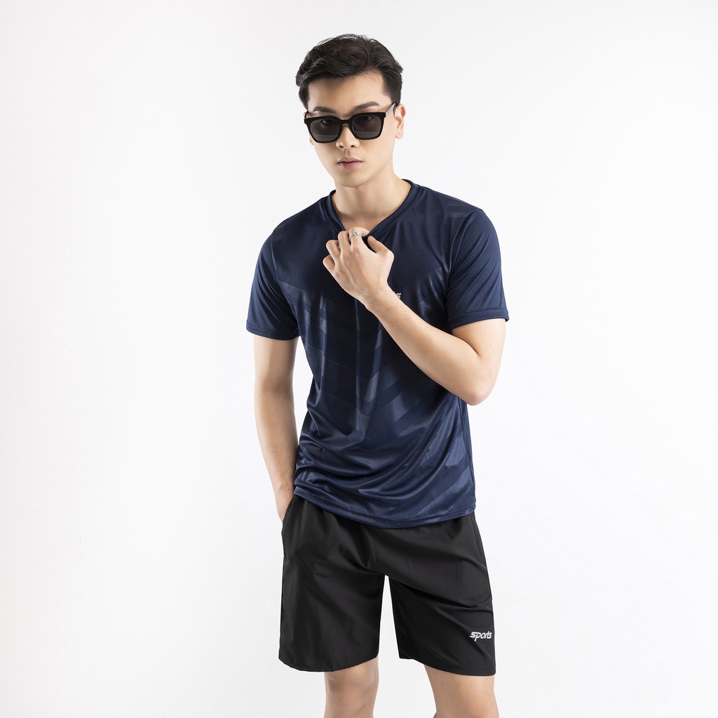 Bộ quần áo cộc tay mùa hè nam in chữ sports DINO SPORTS set quần áo thể thao chất thun mát thoáng khí
