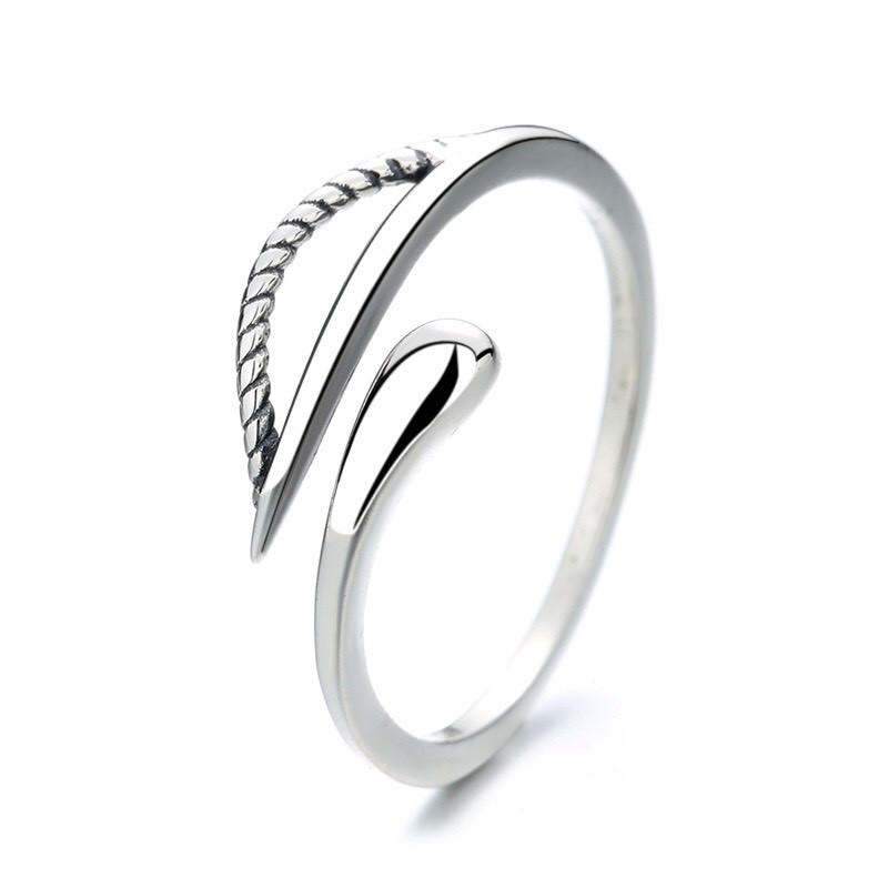 Nhẫn nữ bạc Bibi silver đính đá có thể điều chỉnh size - Nhẫn cỏ xinh xắn mã N002456