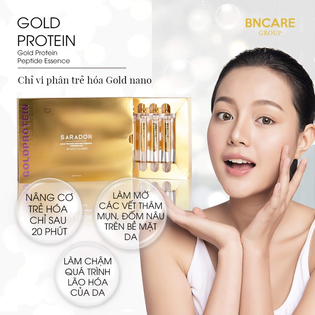 Sarador Gold tinh chất siêu trẻ hóa và nâng cơ,Sarador Gold Protein Peptide – Chỉ Vi Phân Chống Lão Hóa Làn Da - TRẺ HÓA