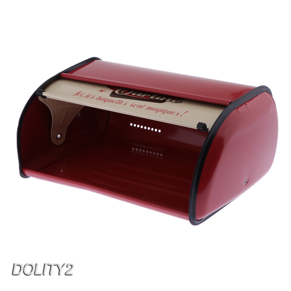 [Dolity2] Hộp Kim Loại Đựng Bánh Mì / Bánh Mì / Thức Ăn Nhà Bếp Màu Đỏ