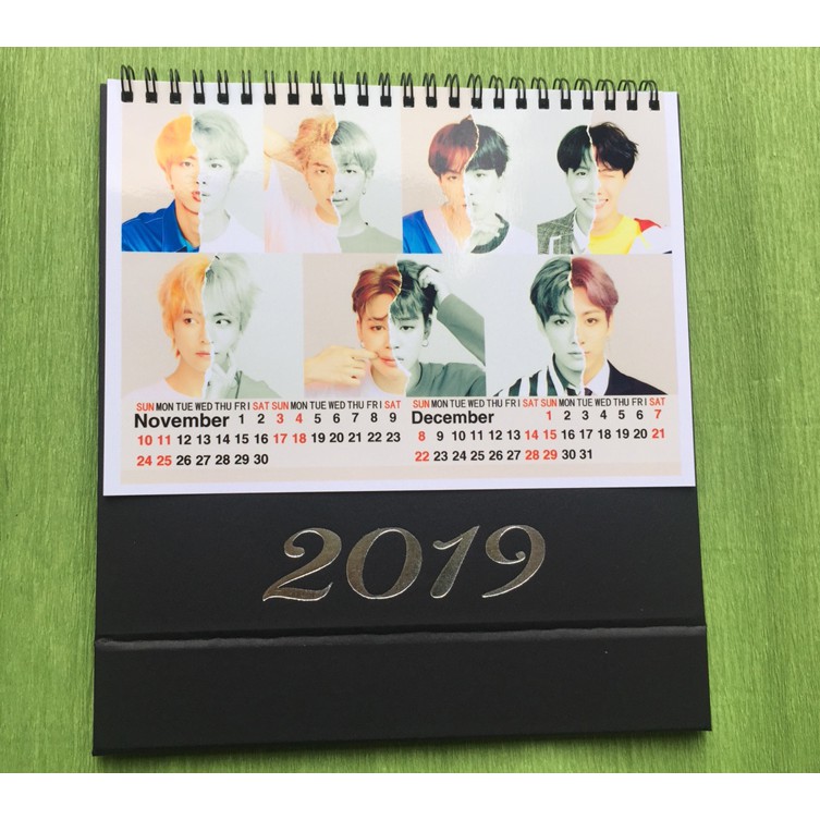 Lịch BTS 2019  lịch để bàn BTS năm 2019 tặng 1 móc khóa BTS