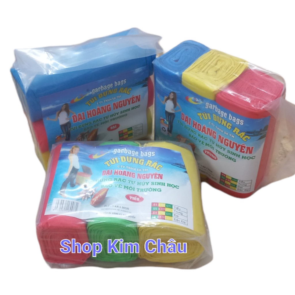 [1kg ] Combo 3 cuộn túi đựng rác tiện lợi nhiều màu