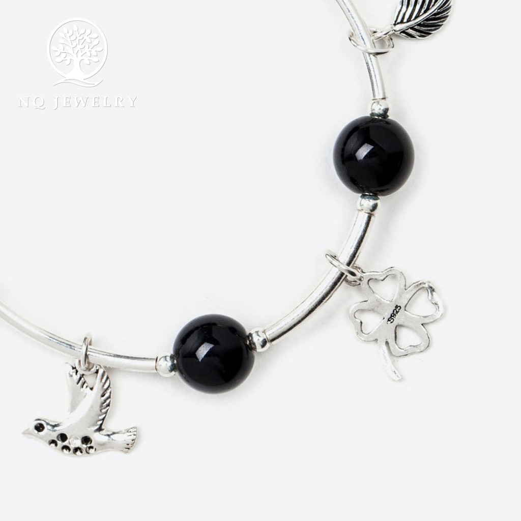 Vòng tay kết charm chim én bạc - NQ Jewelry