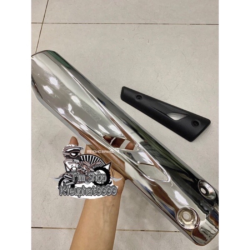 Ốp pô che Pô Exciter 2010 Inox và Đen Giá 2 Miếng