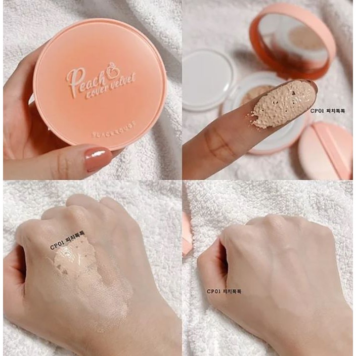 Phấn Nước Dưỡng Ẩm , Che Phủ Tốt Black Rouge Peach Cover Velvet Cushion SPF50+/PA++++ 14g