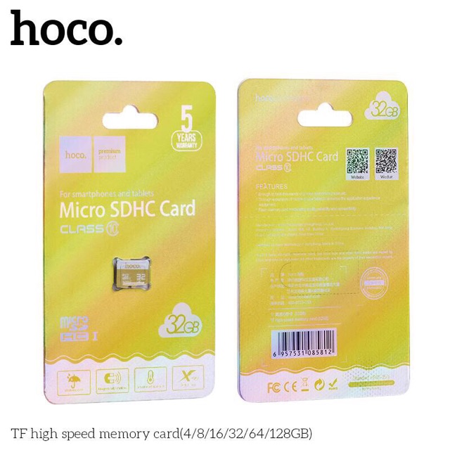 Thẻ Nhớ Micro SD Hoco 32Gb Class 10 - Hàng Chính Hãng - Bảo Hành 1 Đổi 1 5 năm