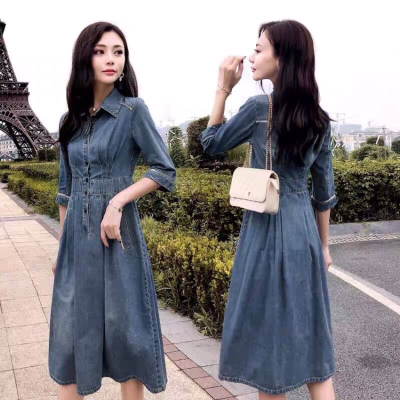 Đầm jean nữ cao cấp kiểu dáng năng động QCNP3783