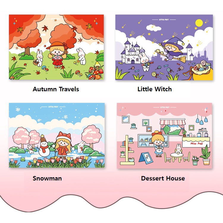 Set 54 Hộp quà tặng Sổ tay cô gái dễ thương -Sticker-Washi Tape -Giấy Note  Sổ Ghi Chú  hình dán công chúa sổ ghi chép sticker trang trí sổ quà tặng bạn gái