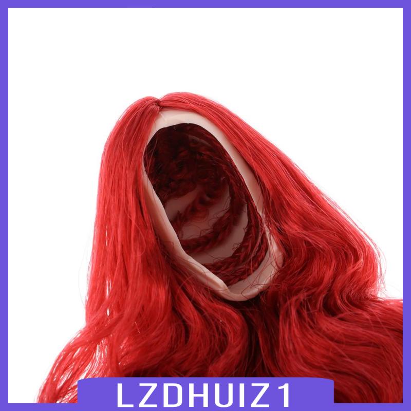 Tóc Giả Nữ Xoăn Dài Màu Đỏ Tỉ Lệ 1 / 6 Cho Mô Hình Nhân Vật Nữ 12 INCH