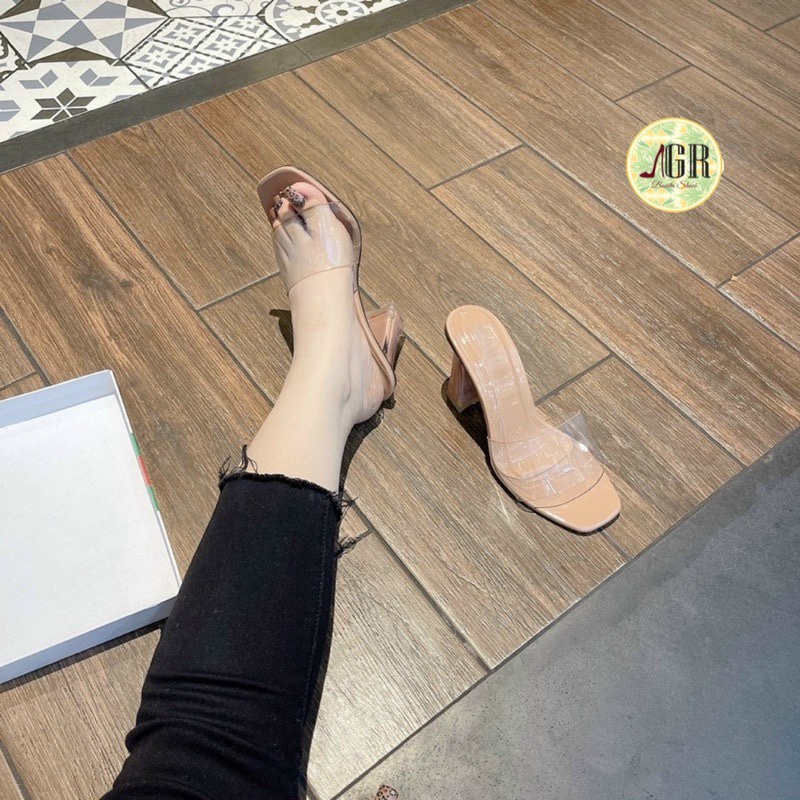(S119) Dép Guốc nữ quai trong gót lõi sơn, 8 phân (Mã L36 - VNXK)
