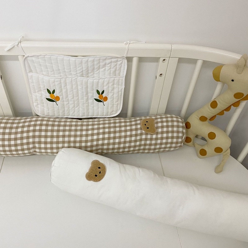 Gối Ôm Cotton Cao Cấp Cho Bé Thêu Hình Gấu Thỏ Style Hàn Quốc Decor
