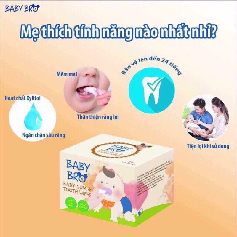 Gạc Rơ Lưỡi Đánh Răng Miệng Baby Bro Hàn Quốc Chính Hãng