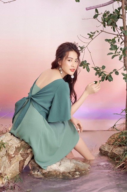 Set đầm và áo thiên thanh OLV