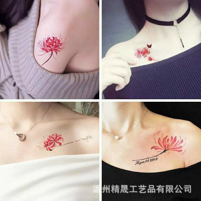 Hình xăm dán tattoo xăm nước hoa Bỉ ngạn