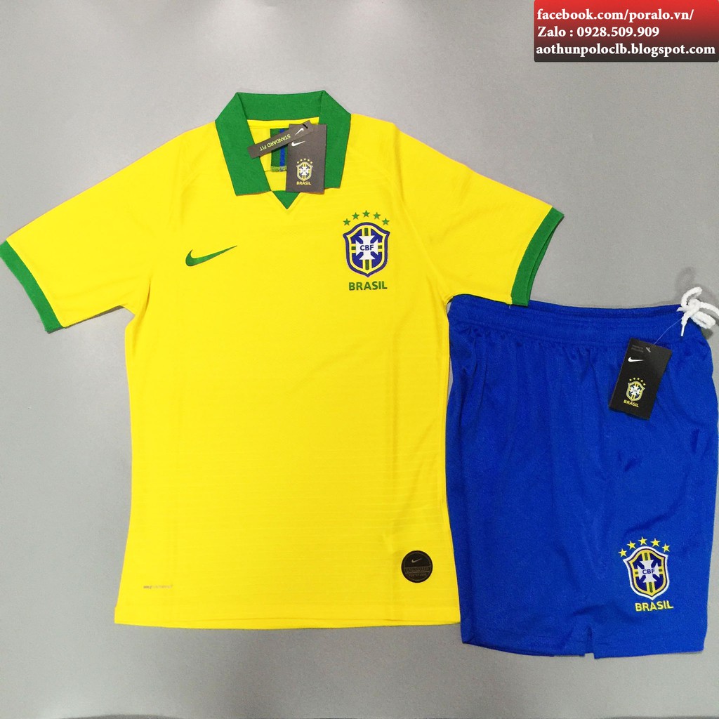 ÁO ĐẤU TUYỂN BRAZIL 2019-20 SÂN NHÀ - Mã SP : AD_BRAZIL_2019_HOME_PLAYER