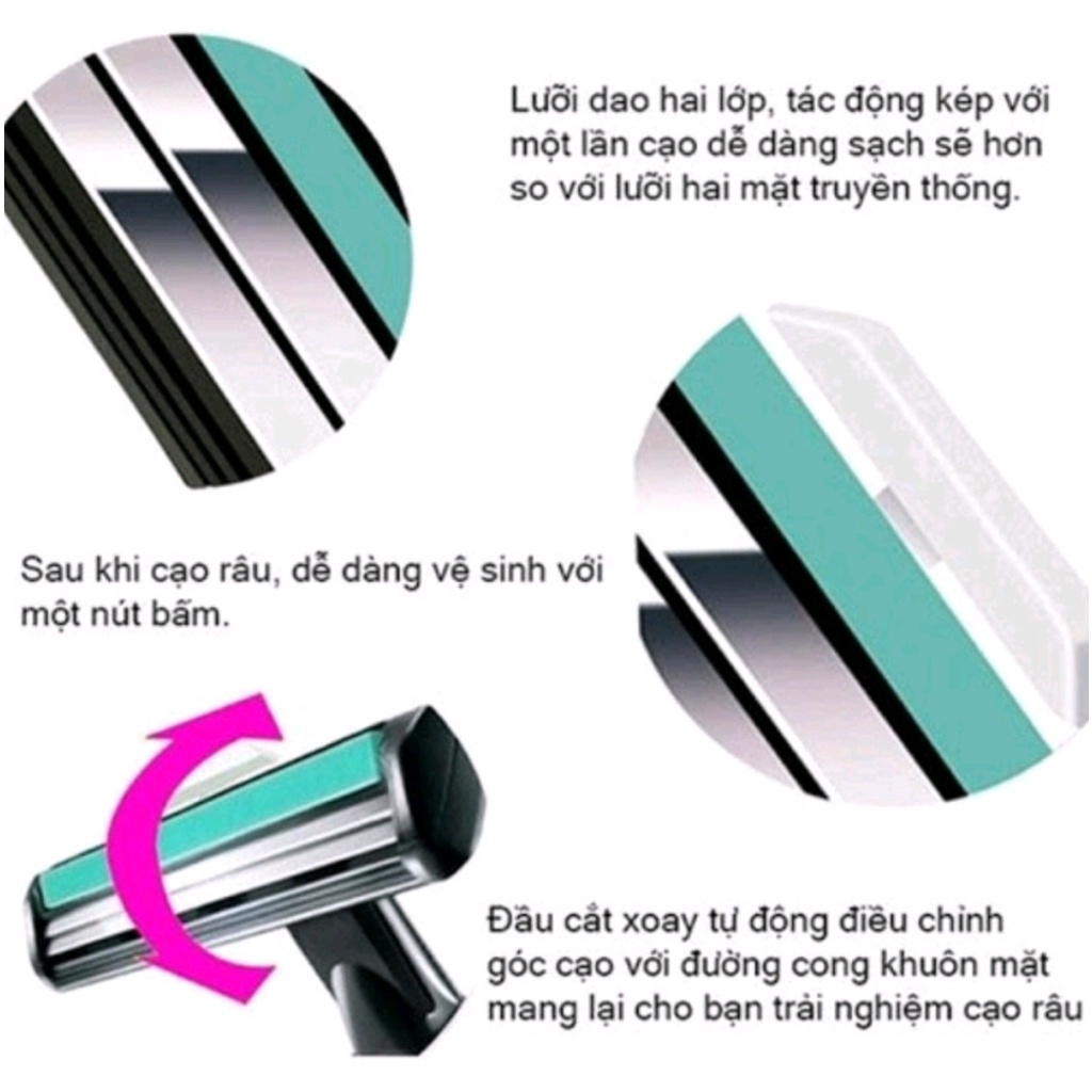 Bộ Dao Cạo Râu 36 Lưỡi Kép Cho Nam Siêu Tiết Kiệm - Tặng Kèm Tuýp Kem
