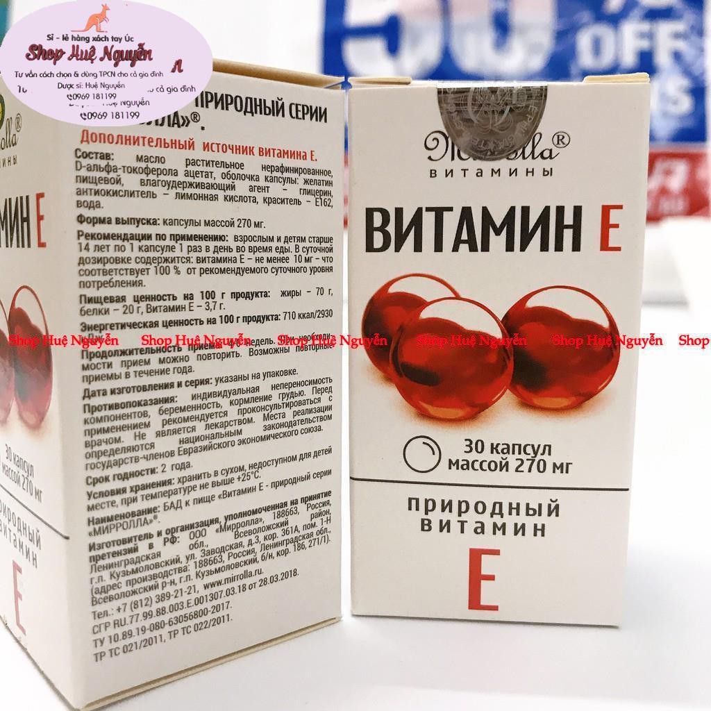 VITAMIN E ĐỎ NGA 270MG MẪU MỚI