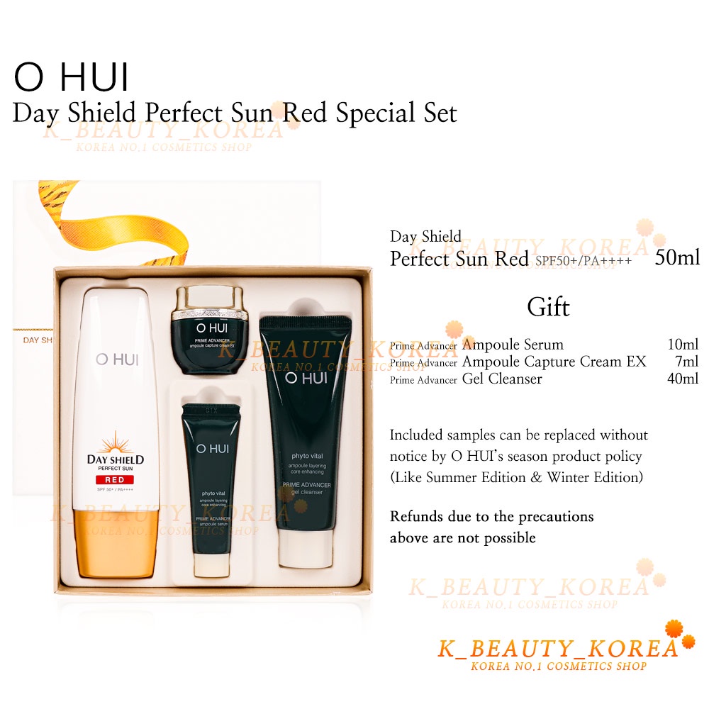 Bộ Sản Phẩm Đặc Biệt Ohui Day Shield Perfect Sun Red SET SPF50+ / PA++++ [Option]