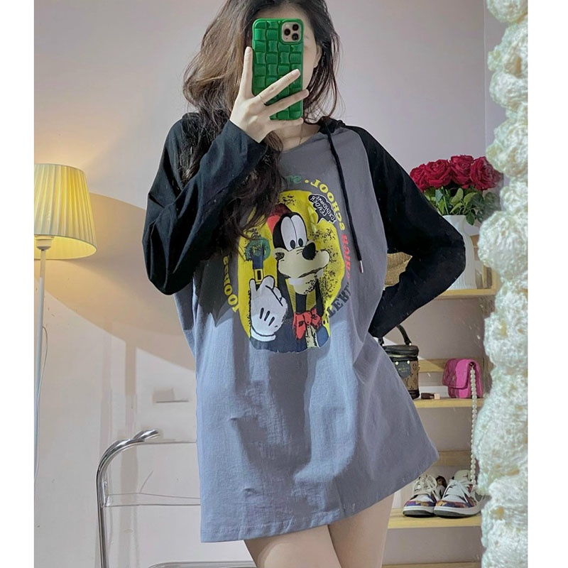 Áo Phông Giấy Dài Tay Dáng Dấu Quần Mũ Liền Hàng Quảng Châu AP2011- Lolla_Fashion