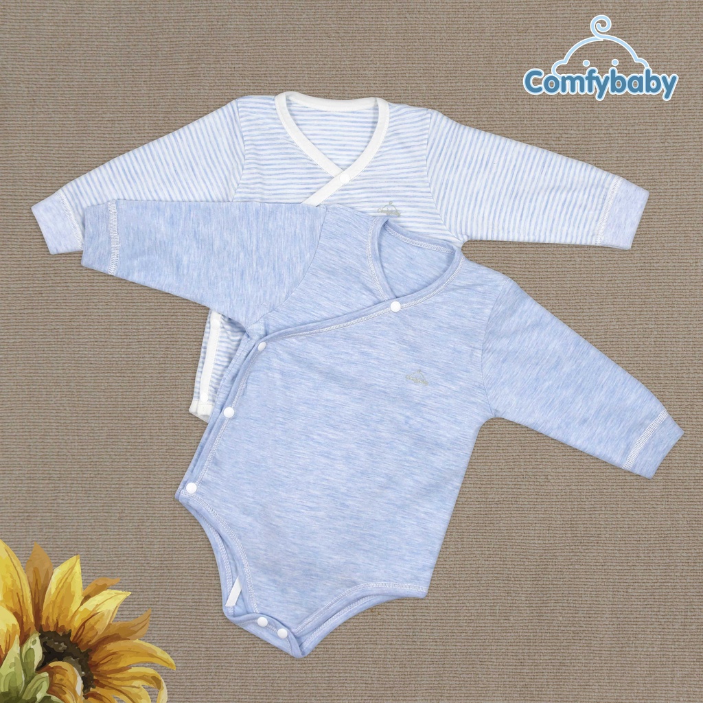 Set bodysuit giữ ấm ngực dài tay 2 món Cotton cho bé ComfyBaby size từ 0-12 tháng hàng chính hãng