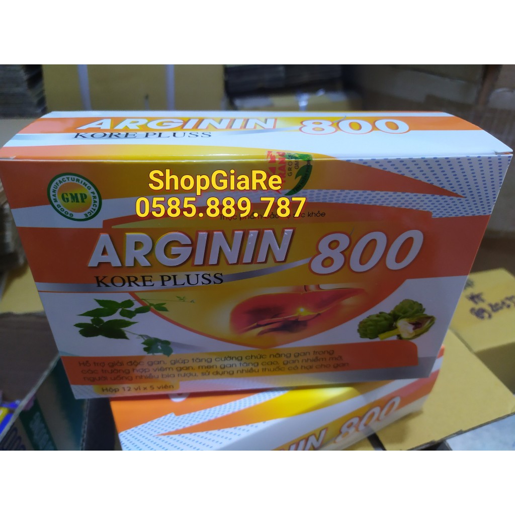 Arginin 800 kore pluss bổ gan, mát gan, giải độc, hạ men gan, tăng cường chức năng gan tôt